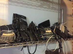 Looking around the factory later in the day, I spotted the old phone bank.