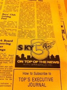 I was surprised to see several ads from local media such as this KY3 number in the early editions. 